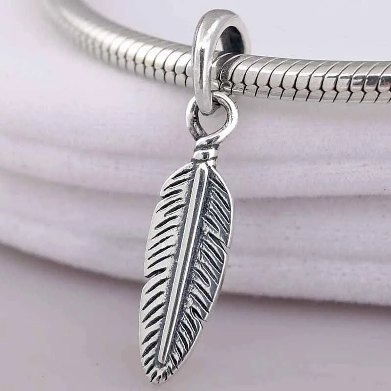 

Original Linked To Freedom & Hope Spiritual Feather Necklace Pendant Fit 925 Sterling Silver Charm Bracelet Diy Jewelry