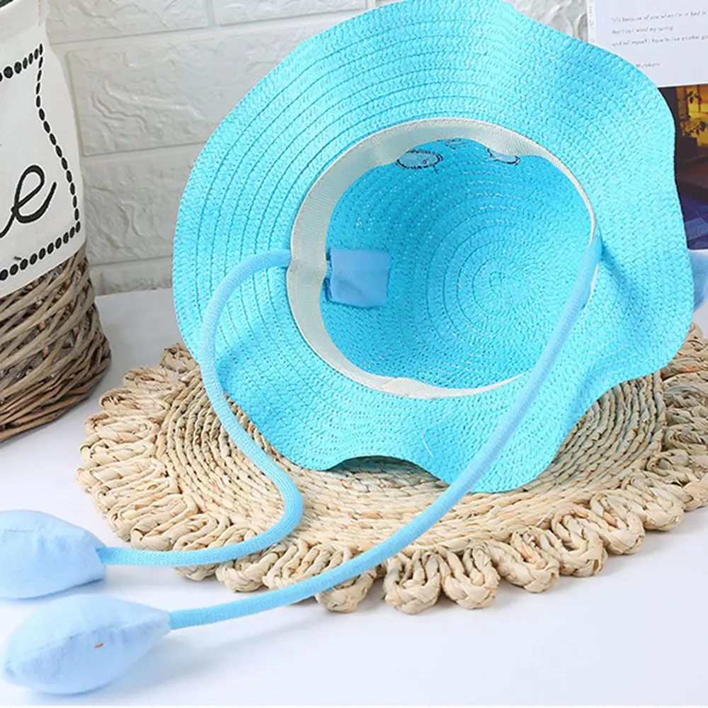 Summer Moving Ears Wide Brim Beach Hat Fisherman's Hat Straw Hats Sun