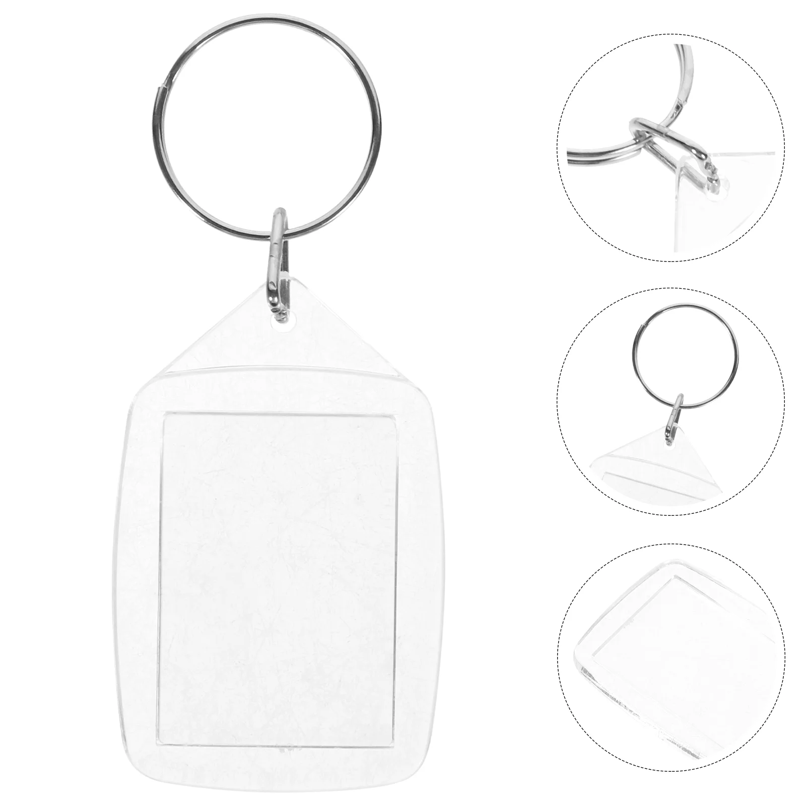 

10 Pcs Transparent Photo Frame Keychain Portable Blank Plastic Keychains Bulk Picture Frames Blanks Abs Clear Miss