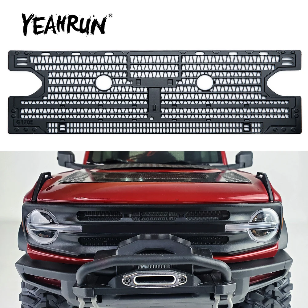 Yeahrun Metal Simulation Mesh Radiatore Grill Plate Per Trx-4 Trx4 Bronco 1/10 Rc Crawler Car Upgrade Parts Accessori