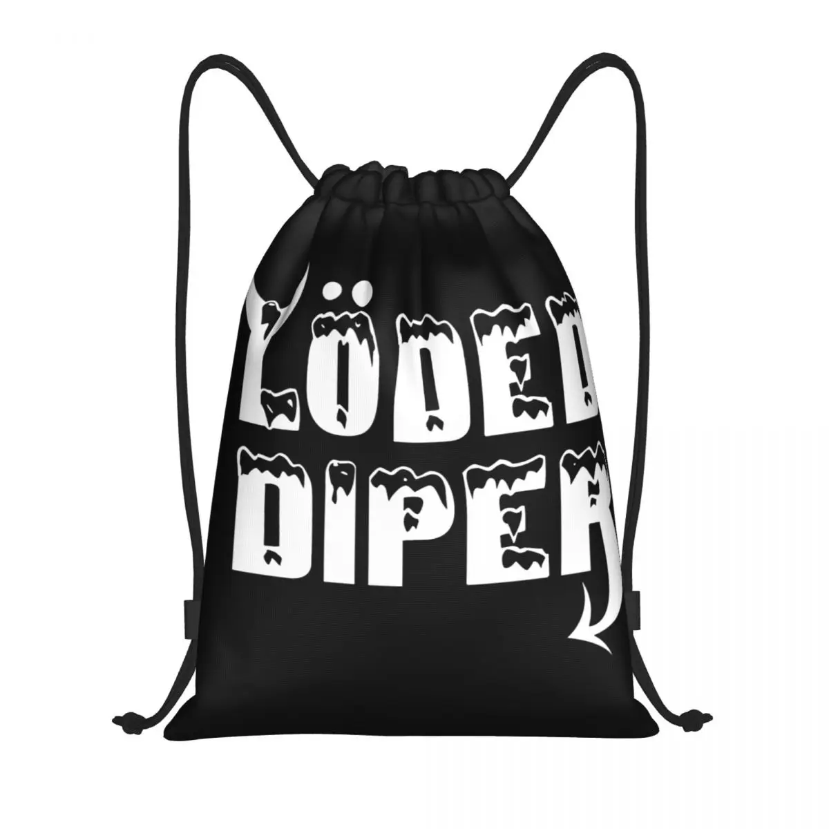 

Loded Diper Band Logo Bag Drawstring Backpack Sports Gym Sackpack String Bag for Yoga