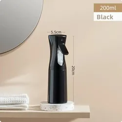 High Pressure Continuous Mist Spray Bottle (Black 200ml)