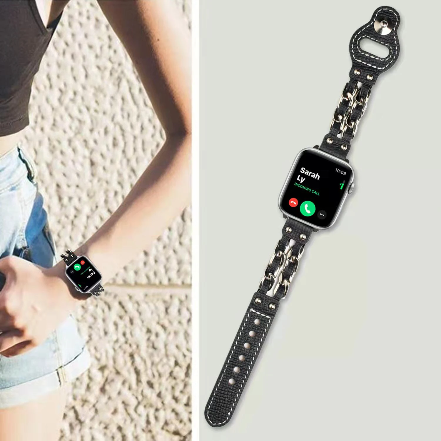 Premium Leather Strap For Apple Watch 45mm 41mm 44mm 40mm 42mm Sport Bracelet Wristband For iWatch series Ultra 8 7 6 5 4 3 SE