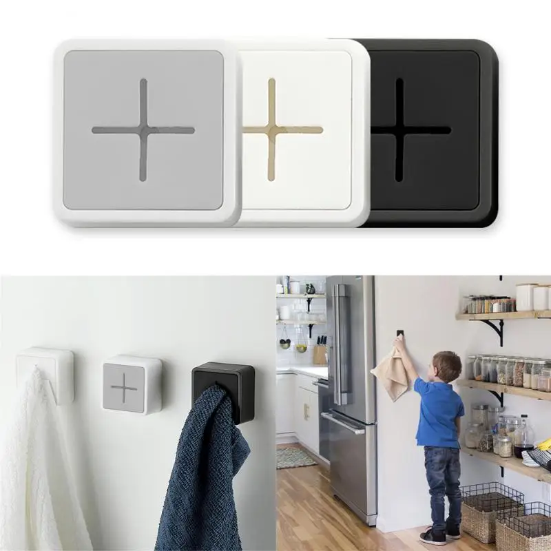 자체 접착 수건 플러그 홀더, 벽걸이 욕실 수건 걸이, 스토리지 랙, 방수 주방 걸레 행주 클립 홀더