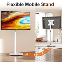 Adjustable Mobile TV Stand-360° Rotating Floor Mount for 10-42" OLED/LED Screens,Portrait/Landscape Switch, 88lbs VESA 200x200mm - Image 3