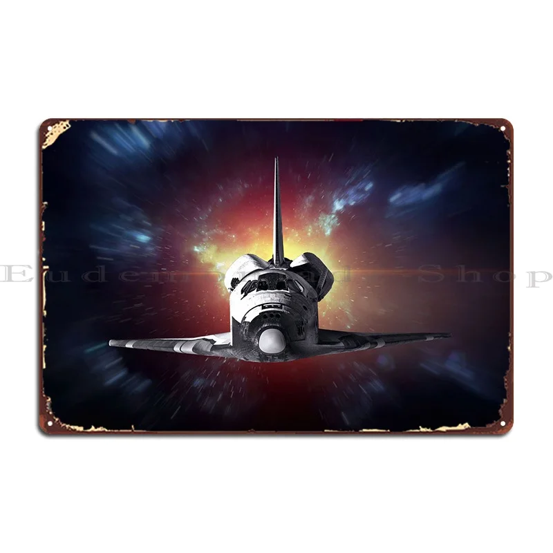 Shuttle In Space Travel Metal Sign Kitchen Wall Custom Personalizza Wall Design Tin Sign Poster