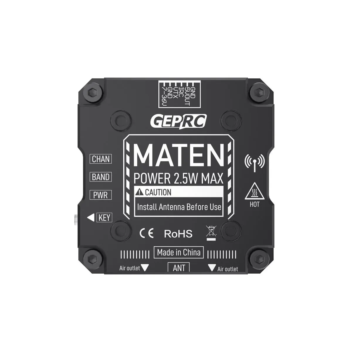 New GEPRC MATEN 5.8G 2.5W VTX PRO Aluminum Alloy Numerical Control Shell Auxiliary Heat Dissipation Drones Accessories 4