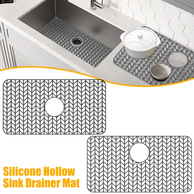 Kitchen Hollow Sink Mats Drainage Mats Dish Drying Mats Multifunctional  Kitchen Accessories Silicone Placemats Heat thickening