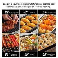 220V 5 in 1 Multi Cookers, Multi-purpose Kitchen Appliance with Steaming, Hotpot, Steam Grilling, Barbecue, Etc 2