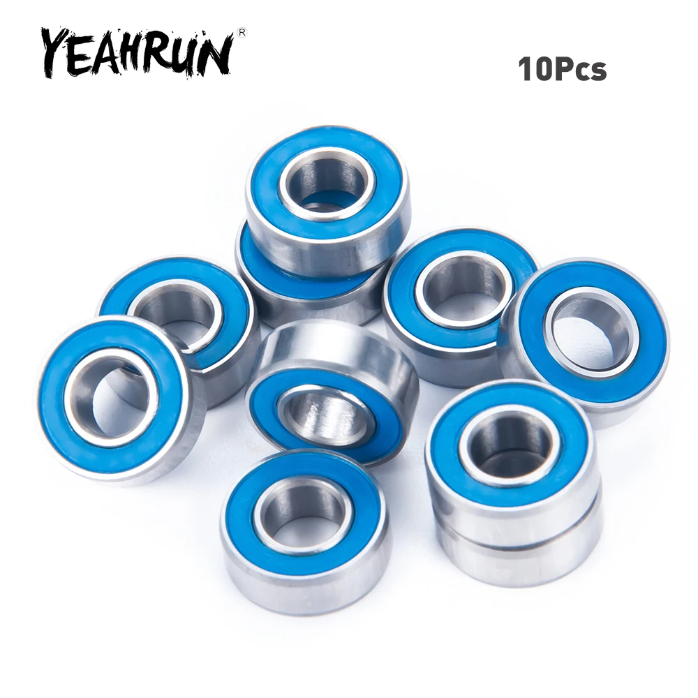 YEAHRUN 10Pcs Metal Wheel Hubs Axle Sealed Bearing Kit for Slash Stampede Rustler 2wd Bandit