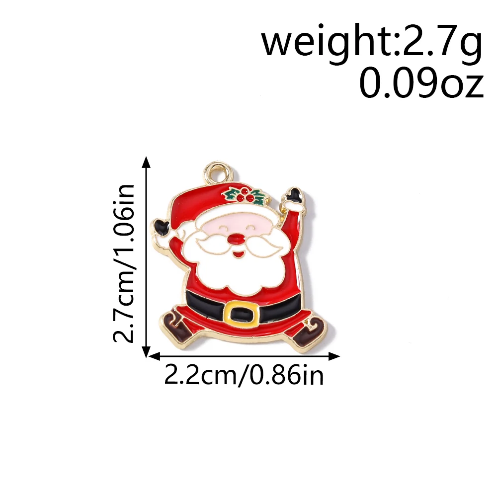 Leslie 10 Stück/Lot Emaille Weihnachten LKW Charms für Ohrringe Weihnachtsbaum Schneemann Schneeflocke Schneemann Charms DIY Schmuckherstellung – Detail 8