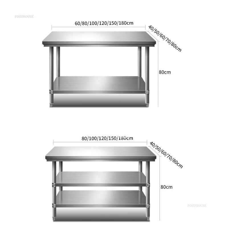 Multilayer Kitchen Cabinets Kitchen Stainless Steel Workbench Commercial Console Furniture Mordern Simple Operation Desk