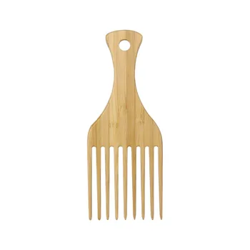 Pettini in bambù naturale e legno per uso alberghiero - Pettine a forchetta africano da donna antistatico Spazzola a pettine in legno a denti larghi rotondi per donna 1