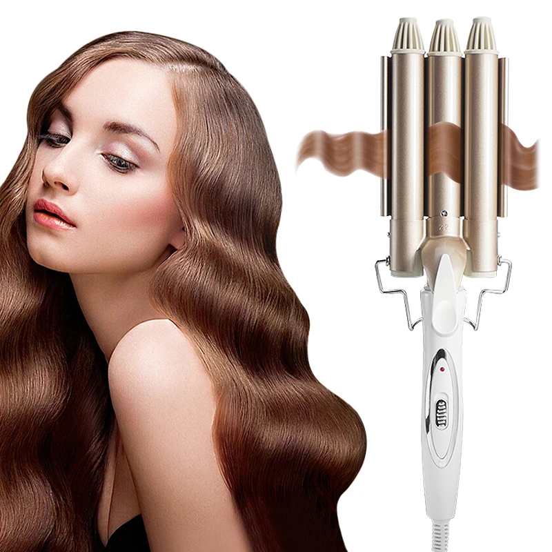 Zoeken Parasiet dynamisch Professionele Krultang Keramische Triple Barrel Haar Styler Haar Waver  Styling Tools 110 220V Haar Krultang Elektrische Curling|null| - AliExpress