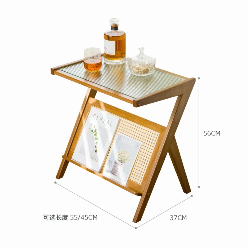 Modern Changhong Glass Coffee Tables Nordic Bamboo Sofa Side Table Living Room Apartment Coffee Table Creative Corner Tables c