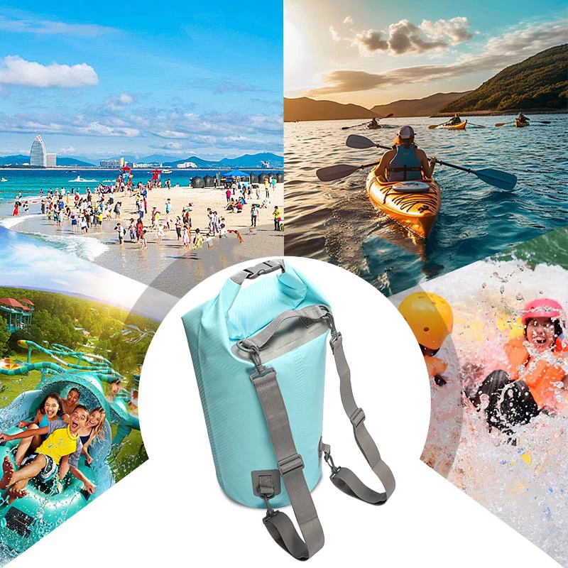 Carbon Fiber Waterproof Swimming Bag Backpack Dry Sack 5/10/15/20/30L Floating Dry Gear Bag Boating Fishing Rafting Swimming