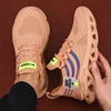 Men's Lace Up Mesh Shoes Unique Design Comfortable Breathable Non Slip Insole Running Training Basketball Platform Sports Shoes 4