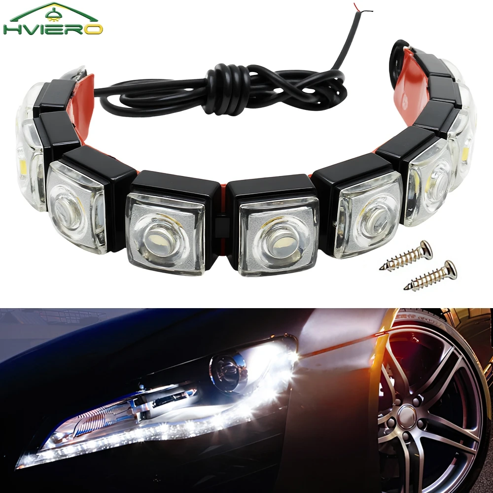 Car Daytime Night Running Light 6LED Auto SMD 12V Decorative Flexible High  Power Lamp Strip White Black Shell Super Bright Bulbs - AliExpress, image size:1000x1000