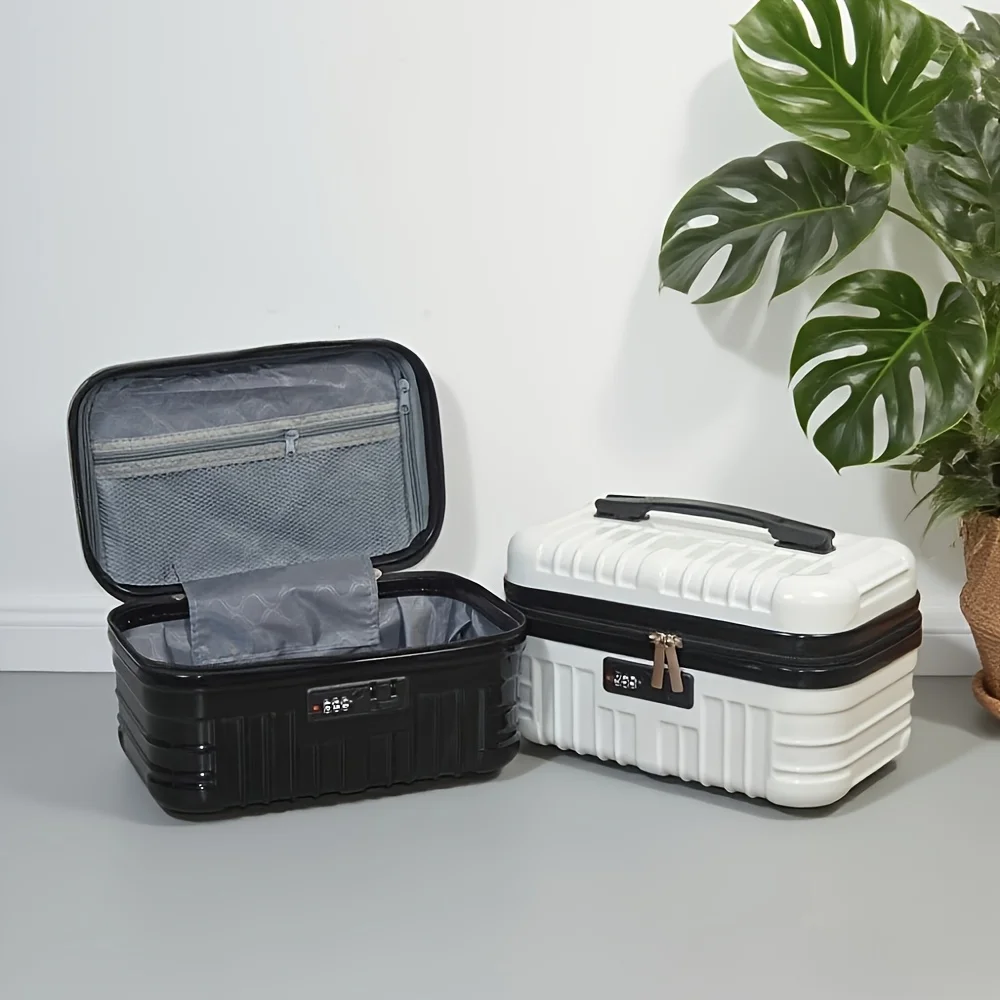 Valigia per Trucchi con Maniglia e Lucchetto a Combinazione, Grande Capacità, Portatile, Organizer da Viaggio per Cosmetici e Articoli da Toilette, per Esterni e Uso Quotidiano