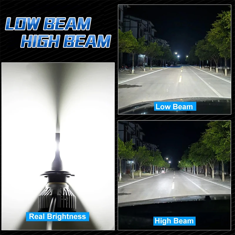 2개 미니 H7 LED 자동차 헤드라이트 전구 CANBUS 30000LM 자동차용 H11 H4 상/하향등 H1 H3 H8 HB3 HB4 HIR2 9005 9006 9012 12V 터보 팬