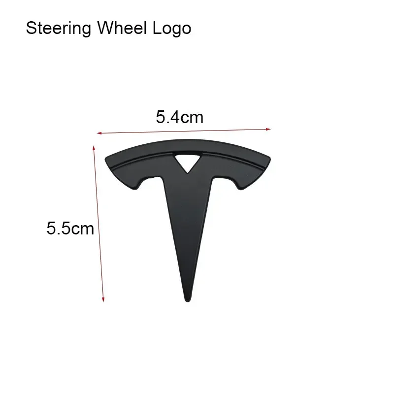 차량 스티커 3D ABS 자동차 스티어링 휠 로고 스티커 전면 후드 엠블럼 리어 트렁크 배지 테슬라 모델 Y 교체용 데칼