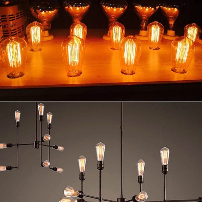 

E27 Edison Bulb 40/60W ST64 110/220V Antique Retro Vintage Cage Filamen Dropship