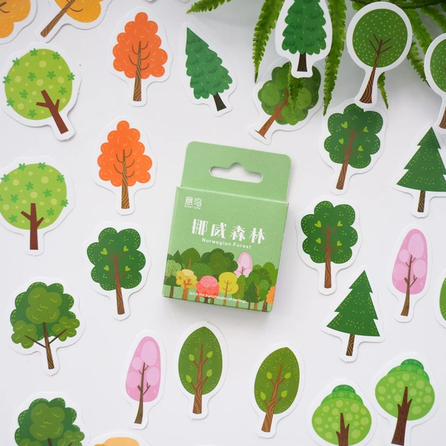 46 Pcs Little Forest Stickers For Scrapbooking Diary Planner Album Phone  Case Laptop Card Making