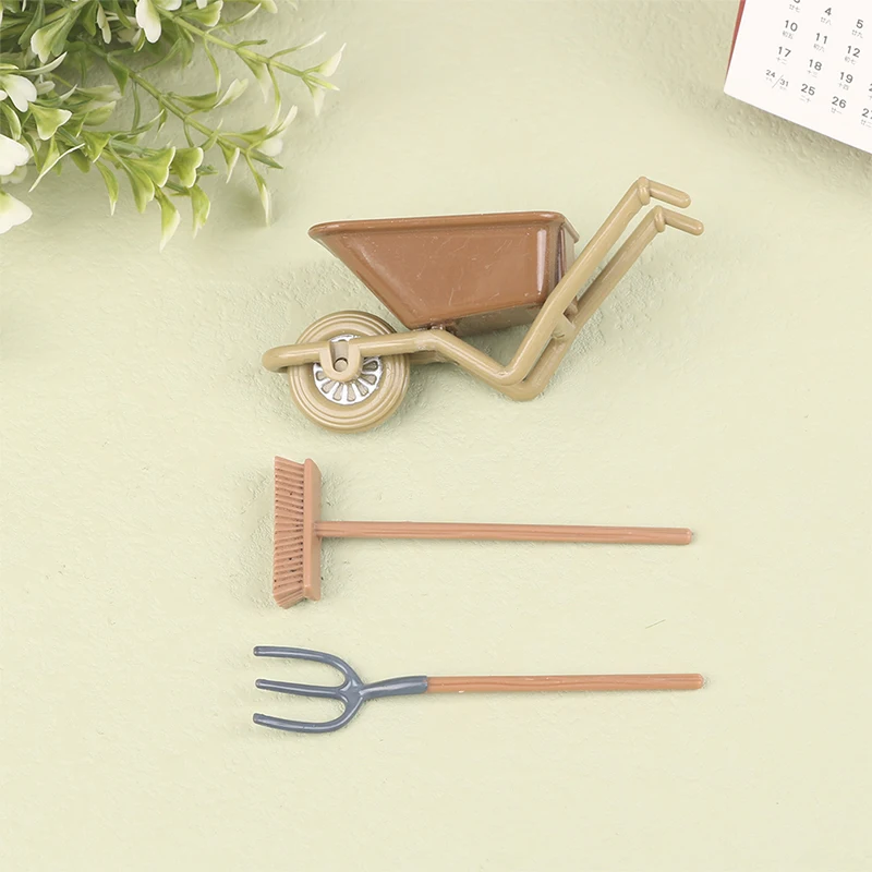 1:12 벽돌 밭 정원 농장 장면 도구 세트, DIY 수제 인형 집 미니어처 건설 카트 도구 장식, 어린이 장난감