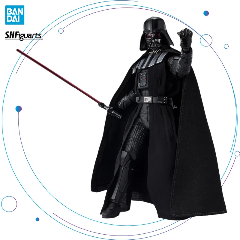 Bandai Original S.H. Figuards Versione Danneggiata Dalla Guerra Darth Vader Figure Black Warrior Lightsaber Star Wars Figure Modello Da Collezione