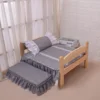 Cute Solid Wood Pet Bed Dog Comfortable Bed Free Full Set of Bedding Pet Supplies Removable and Washable Pet Bed 1