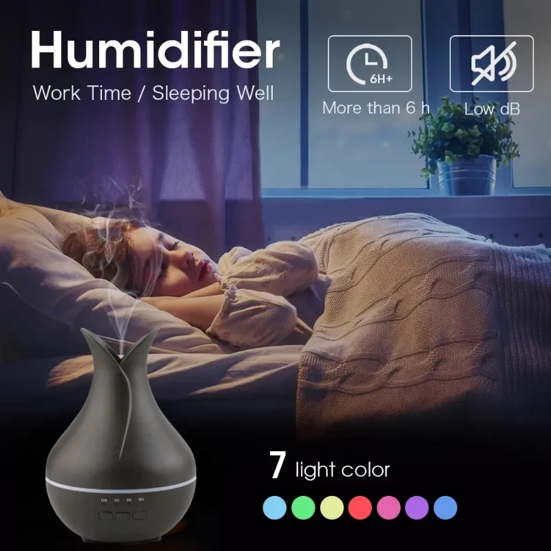 An image of a person sleeping in bed with a smart WiFi Humidifier.