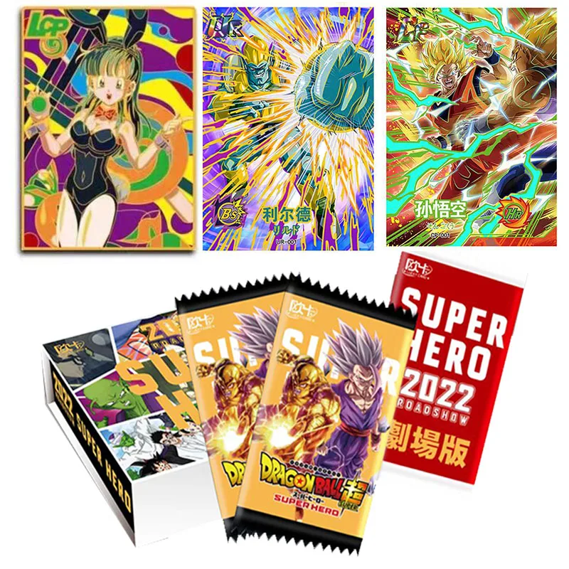 

2022 New Original Bandai Anime DRAGON BALL Z Super Saiyan SSP Flash Card Hero Son Goku KidsToy Gifts Game Cards