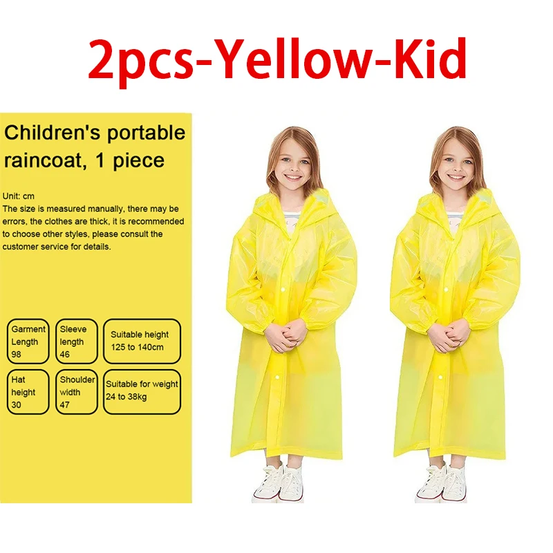 Children's Yellow Waterproof Raincoat Poncho