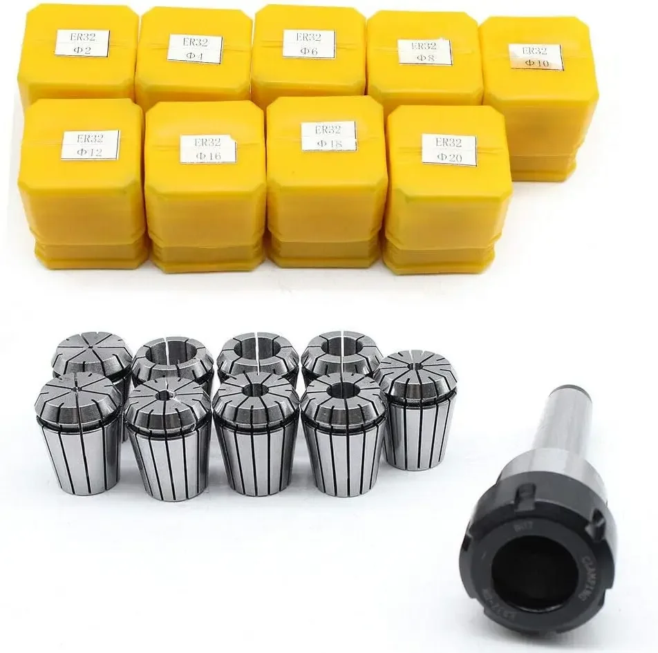 Set 9 Pinze ER32 Per Fresatrice CNC - 2/4/6/8/10/12/16/18/20 Mm In Acciaio Molla