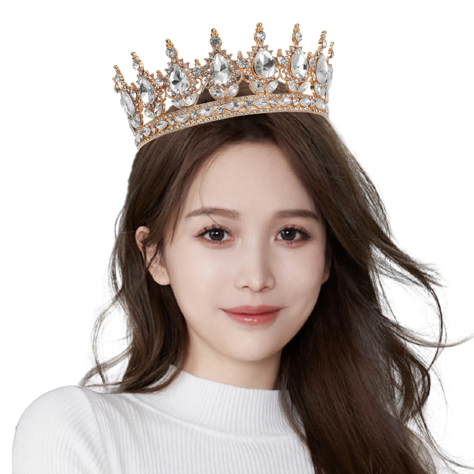 아연 합금 신부 라인스톤 웨딩 크라운, 바로크 신부 신부 들러리