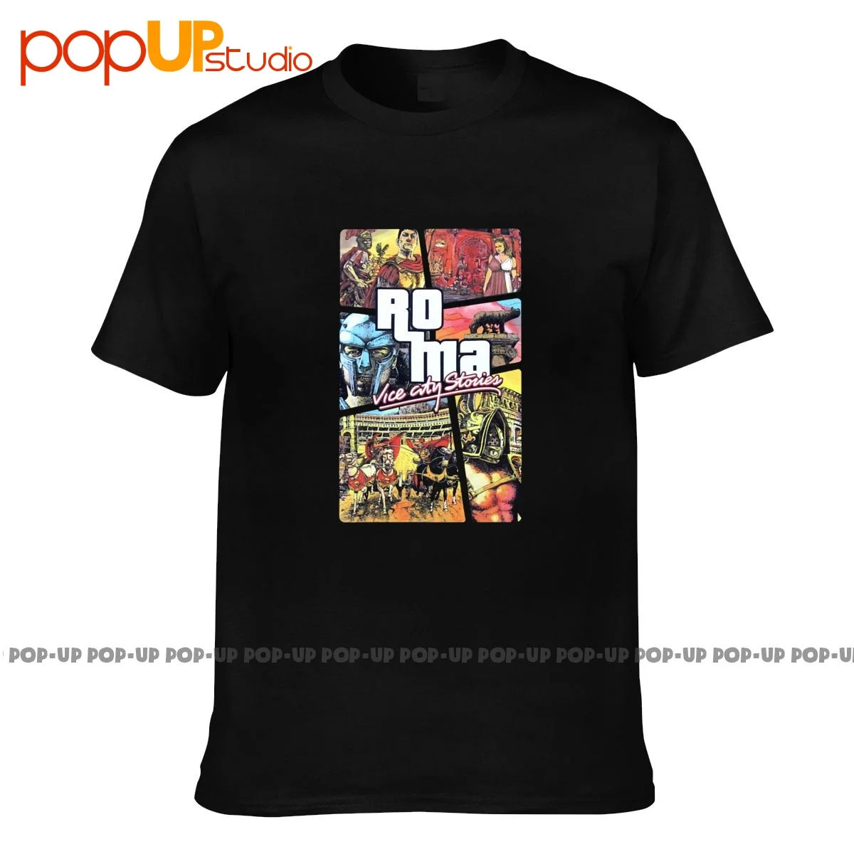 Roma Vice City Stories Roma Italia T-Shirt T-Shirt New Print Splicing Streetwear