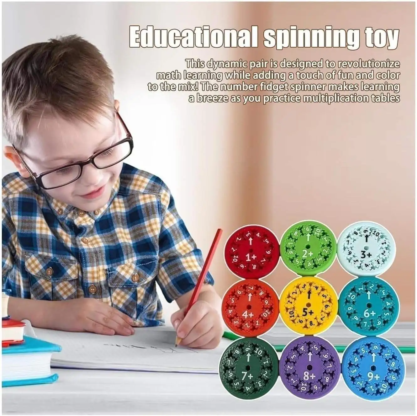 Math Fidget Spinners Montessori Educational Spinning Toys Arithmetic Tools Addition Subtraction Multiplication Division for Kids 5