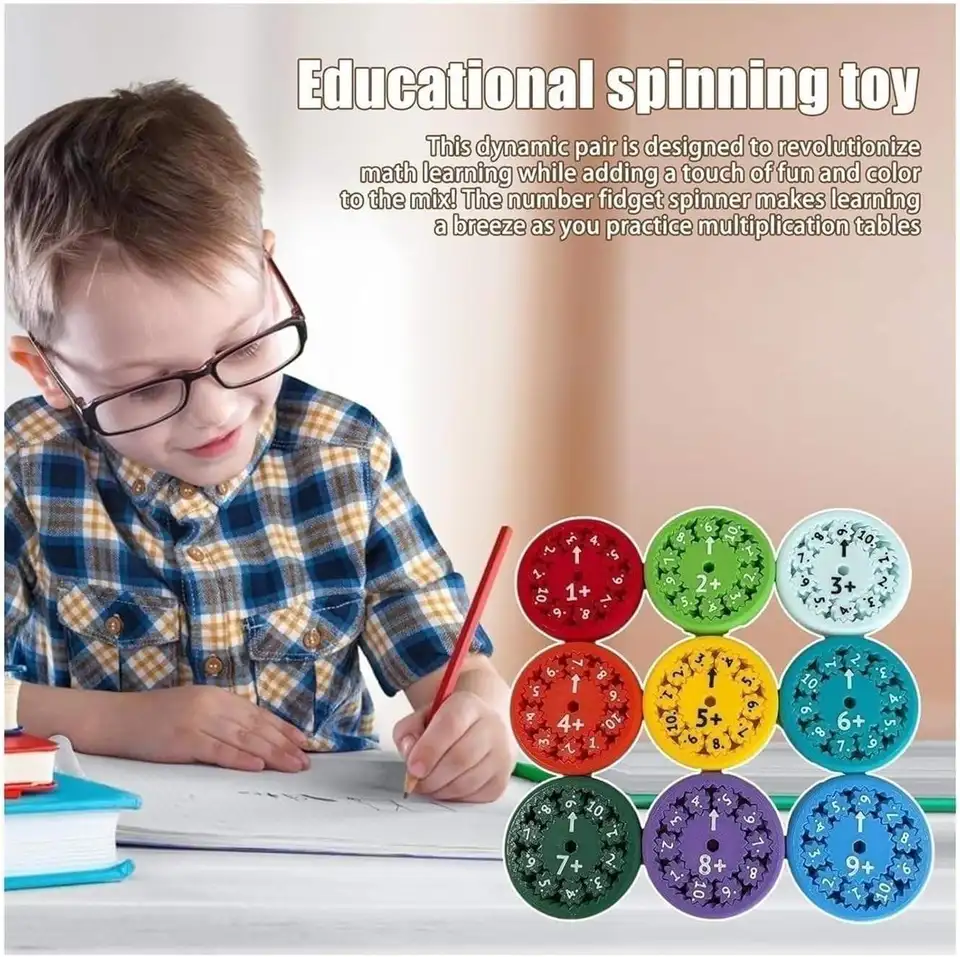 Math Fidget Spinners Montessori Educational Spinning Toys Arithmetic Tools Addition Subtraction Multiplication Division for Kids
