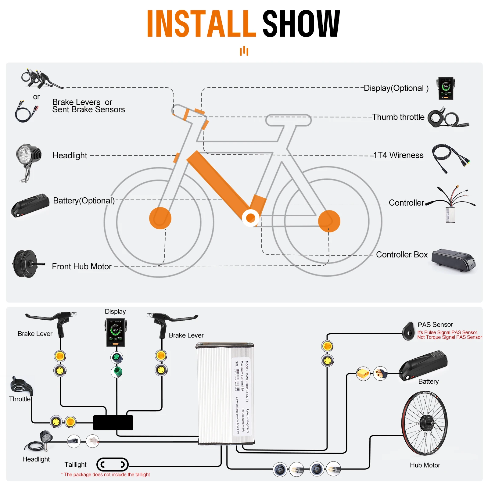 Electric Bicycle Conversion Kit 750W 500W 48V EBike Brushless