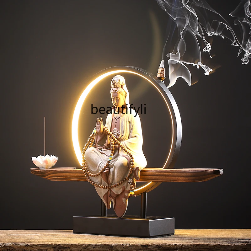 

CXH Avalokitesvara Decoration Home Living Room Crafts Creative Ceramic Club Entrance Decoration