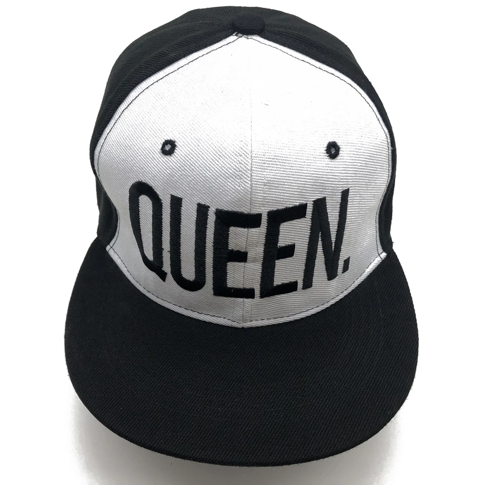 Schwarze Hip-Hop-Snapback-Baseballkappe, bestickt, QUEEN für Männer und Frauen