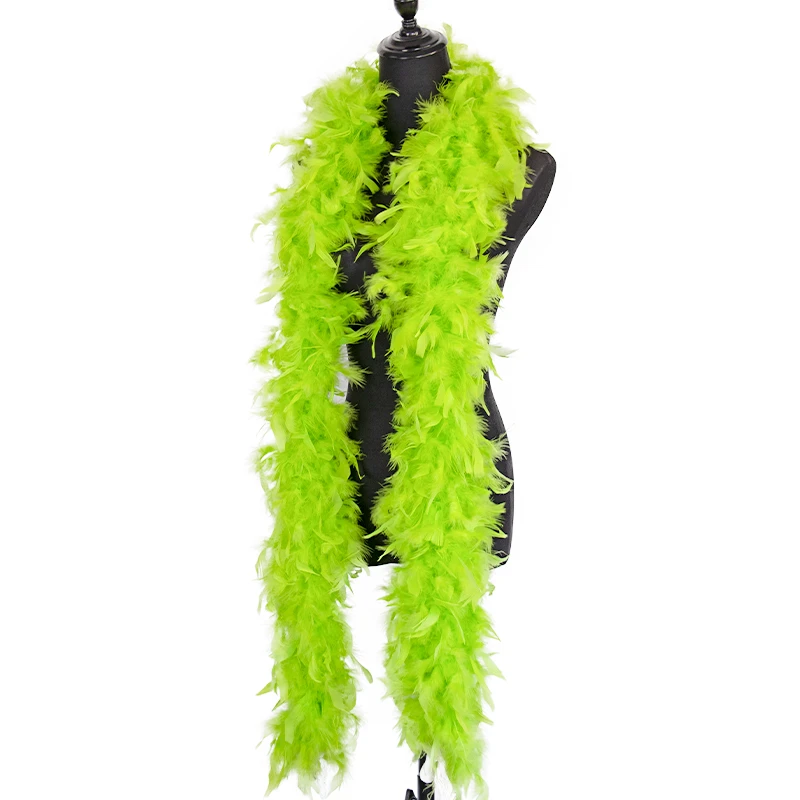 2 Meters Green Natural Turkey Marabou Feather Boas 90Grams Scarf