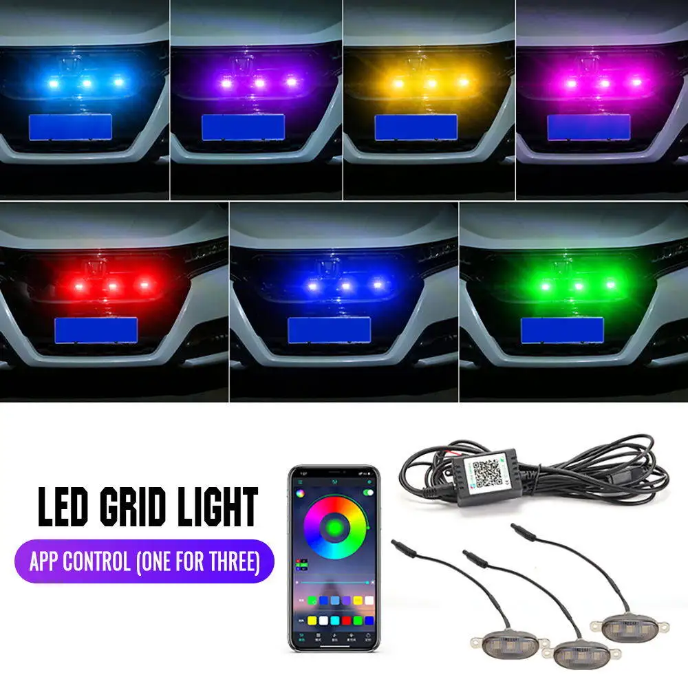 ตัวเลือกสินค้า ไฟ LED กระจังหน้ารถยนต์ RGB ควบคุมส่วนกลาง
