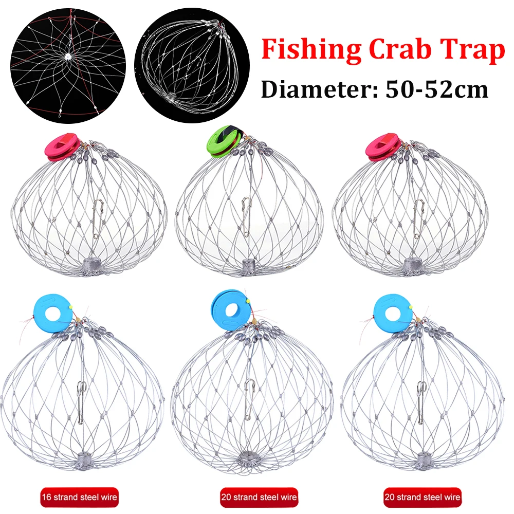 Automatic Open Closing Fishing Crab Trap Net Steel Wire Fishing