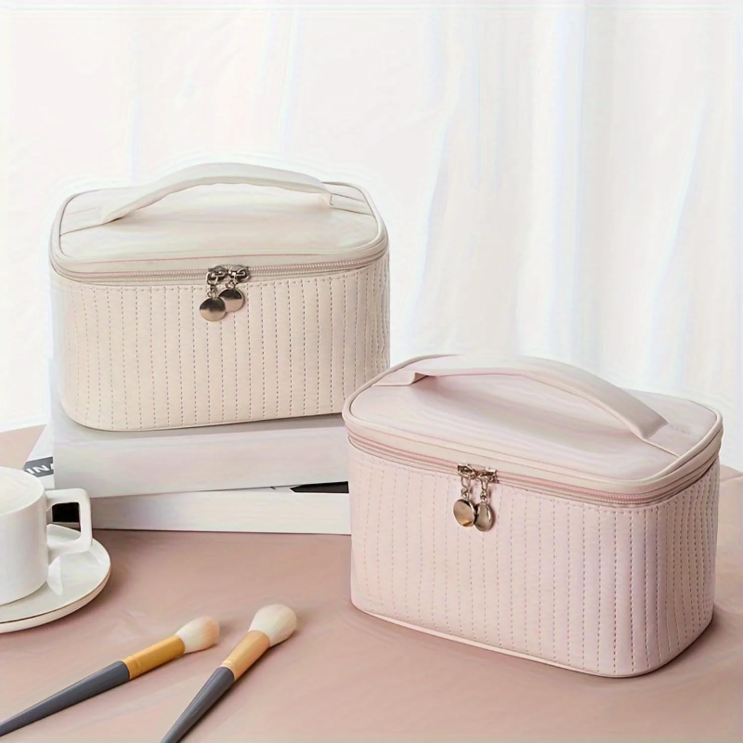 Waterproof Makeup Bag Organizer for Women - Spacious with Multiple Compartments for Travel Toiletries - Keep Your Cosmetics Safe 6