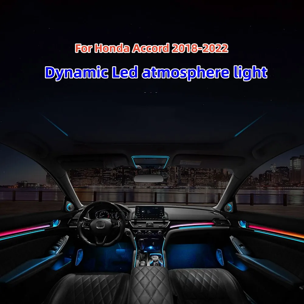 

64 цвета светодиодные динамические волшебные цветные окружающие огни для Honda Accord 2018-2022, центральная консоль, фотоатмосфера