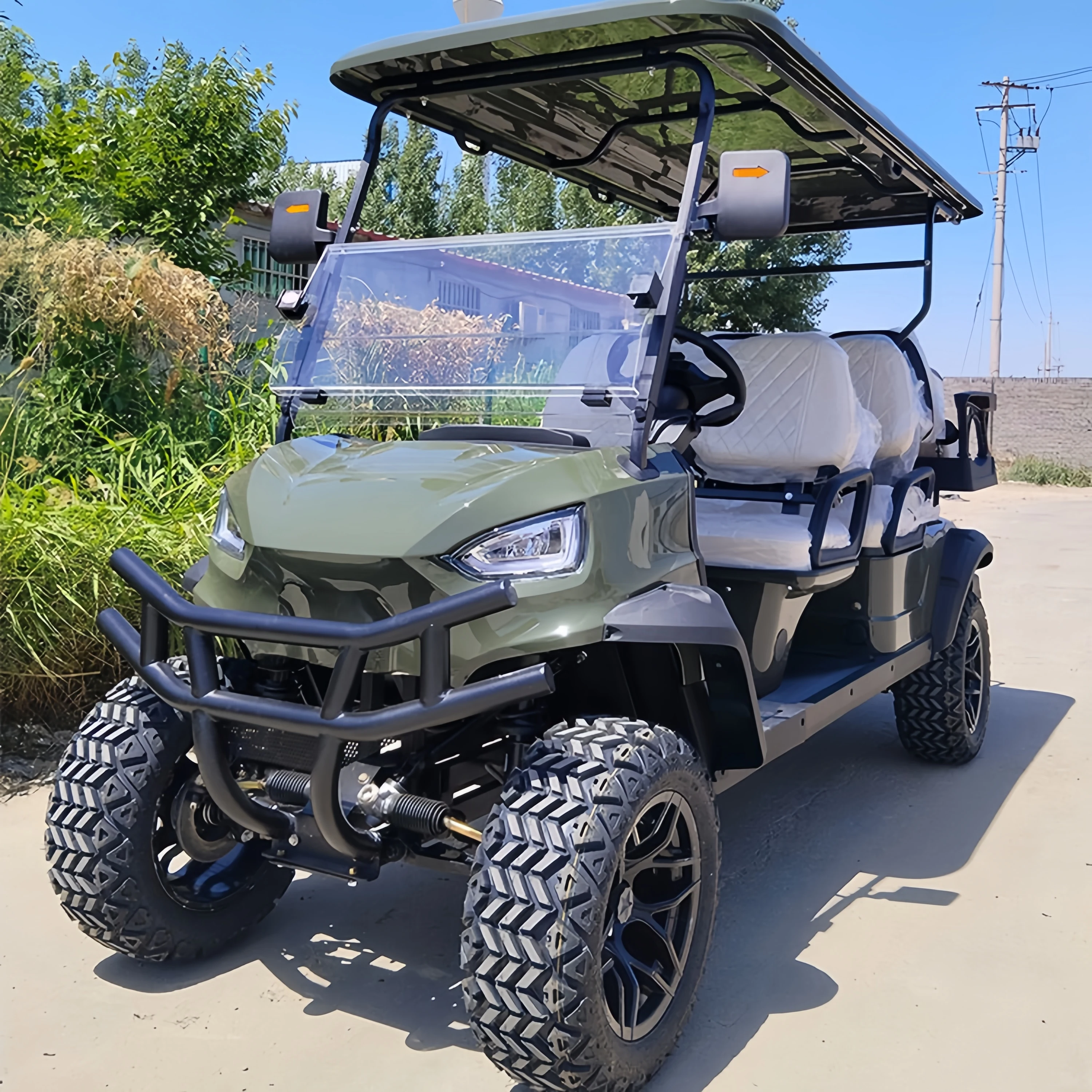 6/8 Person 72V Electric Lifted Golf Cart off Road Buggy 4 Wheel 6+2 Seater Electric Club Car Golf Cart
