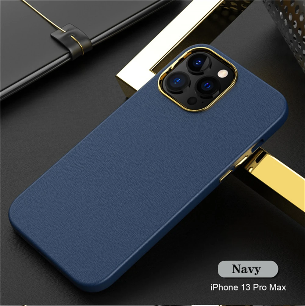 Luxury Premium Leather Bumper Case For iPhone 12 13 11 Pro Xs Max X Xr SE3 7 8 Plus Plating Camera Protector Shockproof Fundas case iphone 13 pro max