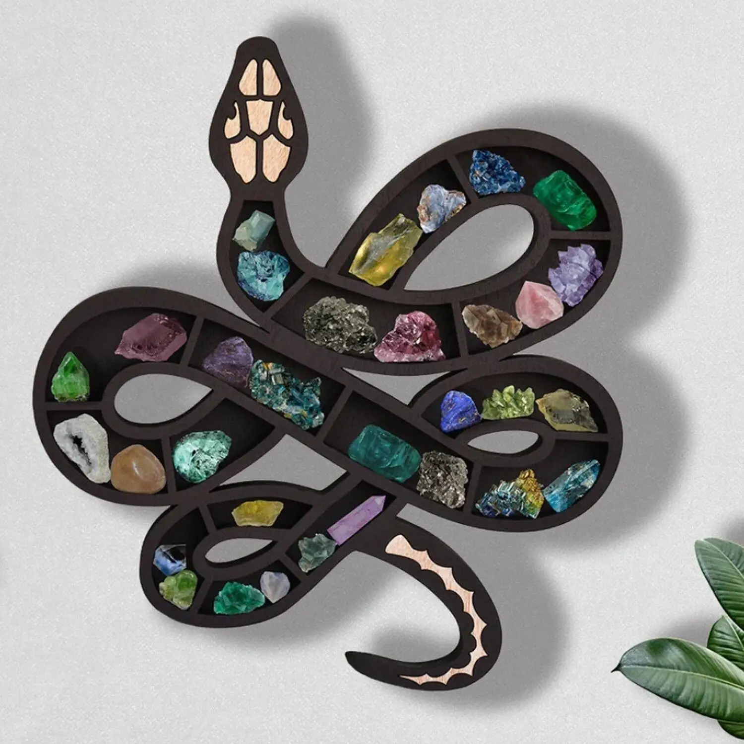 

Creative Home Decor Snake Shape Wall Storage Shelves Modern Office Hanging Wall Decoration Unique Wooden Display Stand Ledges