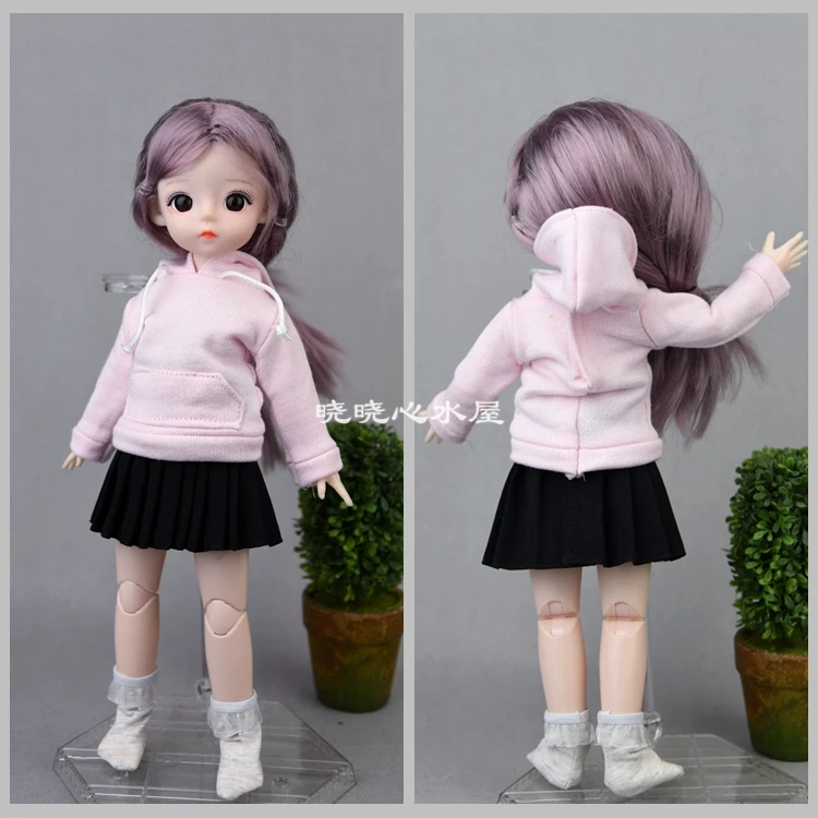 1/6 BJD doll dress / grid skirt Hoodie for 30cm barbie xinyi Fr2 blythe Soldier doll / clothes for fat doll 5
